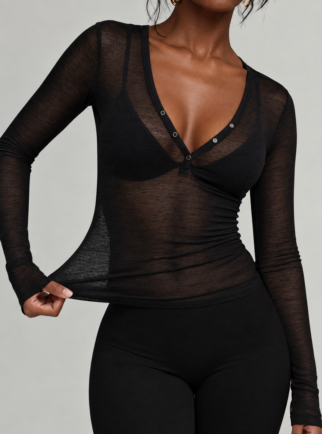 Sheer Long-sleeve Top